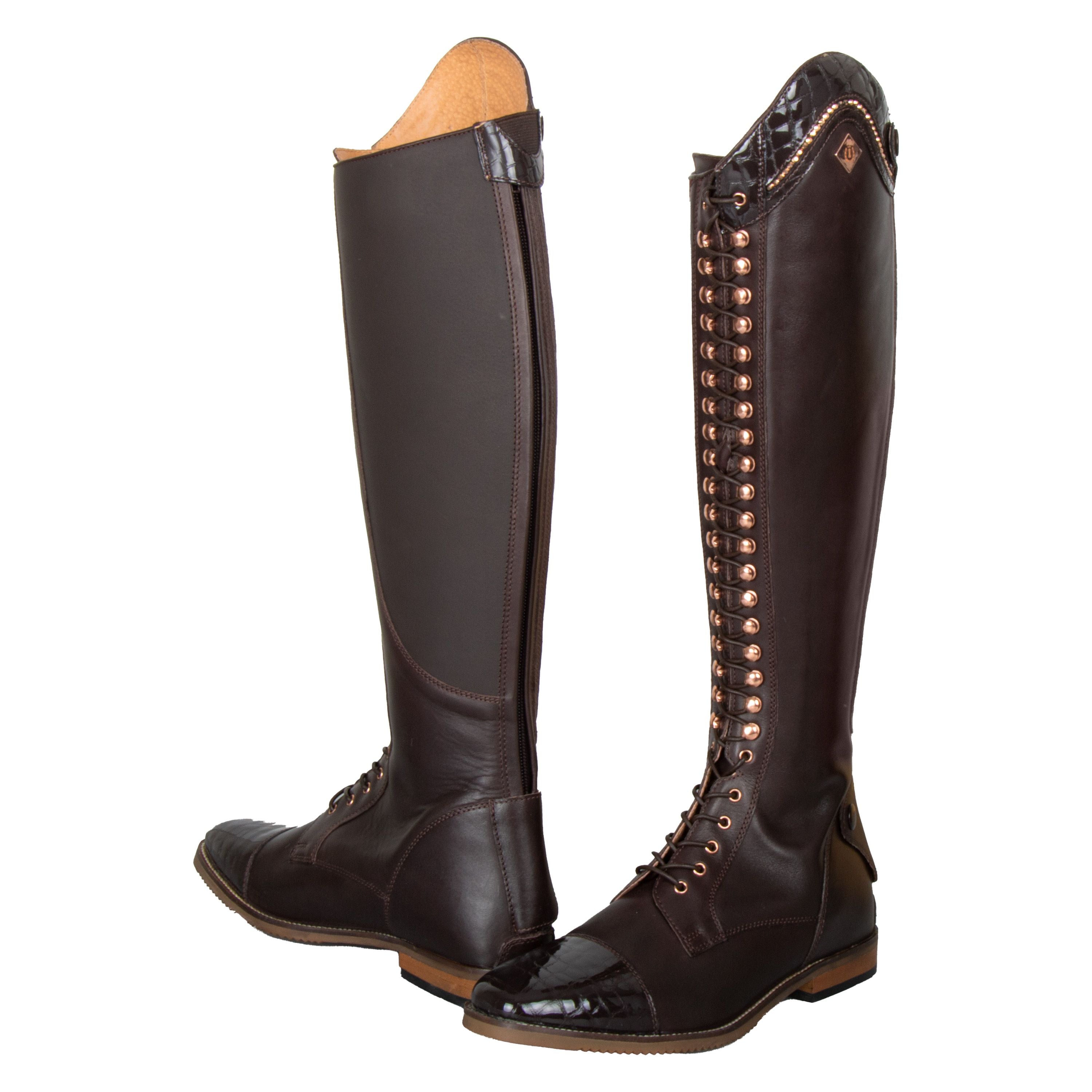 HKM Reitstiefel Elegant Lace Standard Schwarz mit Schnürung | FUNDIS HKM Reitstiefel Elegant Lace Standard Schwarz mit Schnürung | FUNDIS