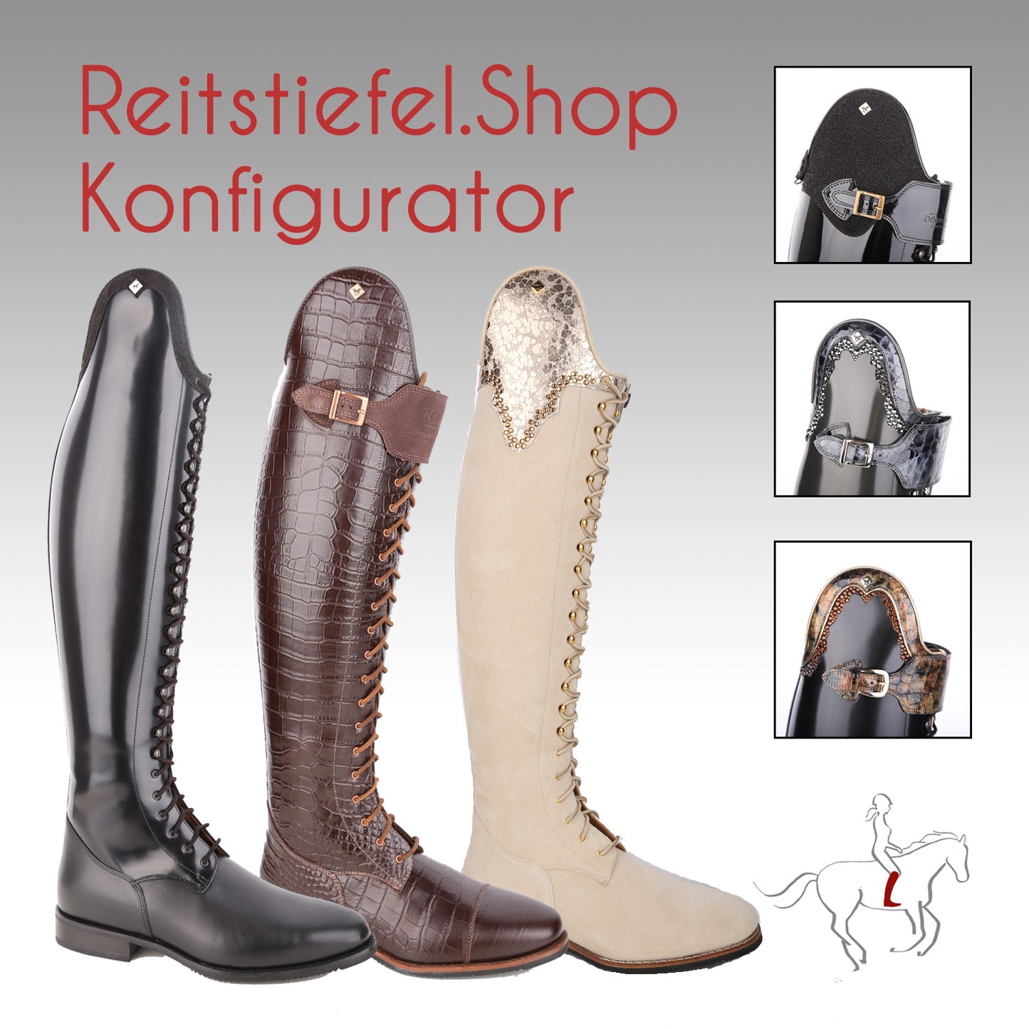 DeNiro Poloreitstiefel komplett geschnürt (S8603 / Tintoretto / Botticelli ) Konfigurator