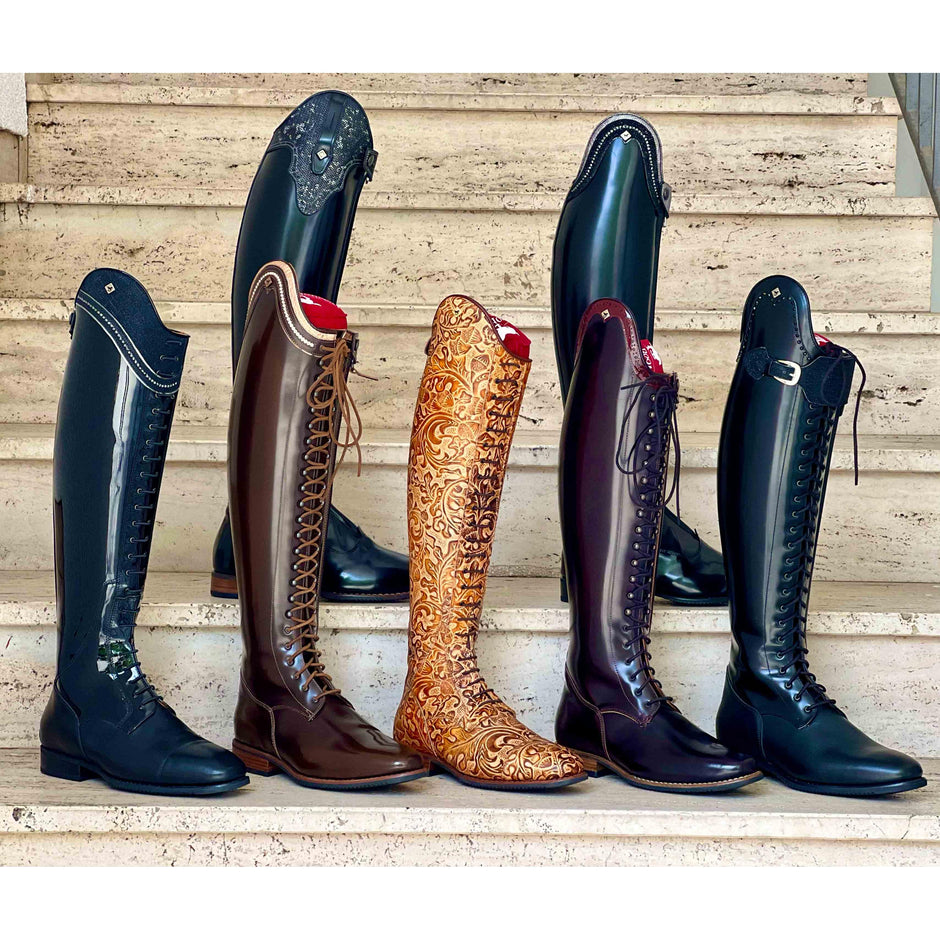 Poloreitstiefel / Dressurstiefel mit kompletter Schnürung vorn bzw ...