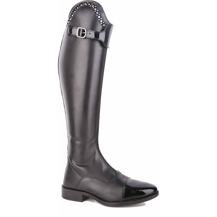 Imperial Riding Stivali Da Equitazione Dressage Irholania Per Donna, Con Strass E Dettagli Effetto Coccodrillo. Allacciatura Frontale E Cerniera Posteriore. Eleganza E Comfort In Sella.